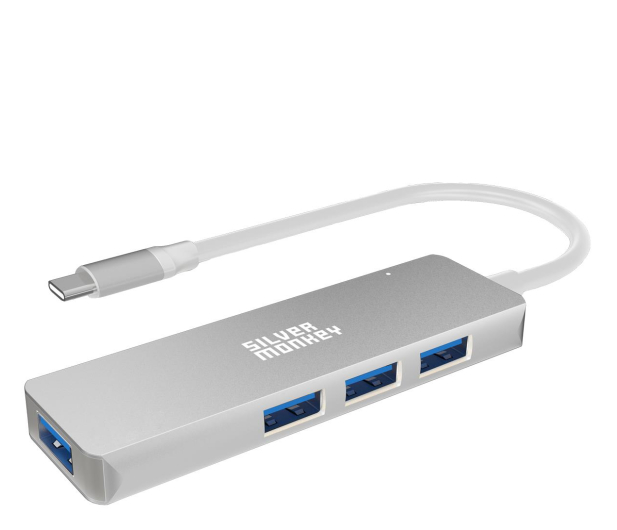 SILVER MONKEY USB-C 4x USB 3.0 (Silver) SMA115 - 1055584 - zdjęcie
